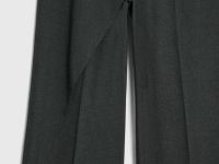 Широкие брюки с асимметричной деталью, Серый