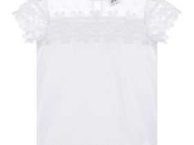 Блузка трикотажная с кружевом для девочки
