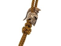 Темляк средний  коричневый с бусиной "Шлем Спартанца"