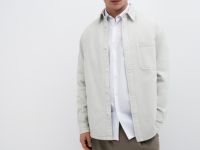 Рубашка из хлопкового твила, Белый