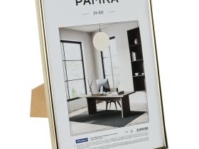 Рамка ПВХ OfficeSpace 21*30 см, небьющееся стекло, золото