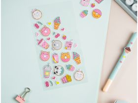 Наклейки объемные MESHU "Cute sweets", 10*24см, 32 наклейки