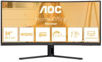 Монитор 34" AOC CU34B3E 3440x1440, LED, 21:9, VA, 300кд/м, 3500:1, 4мс, 178/178, HDMI, DP, 120Hz, black