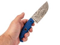 Скелетный нож Волчий Век Шихан "Маори" Custom, сталь PGK, рукоять G10, синий