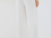 Широкие брюки со складками, Белый