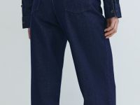 Широкие джинсы Wide leg с ремнём, Синий