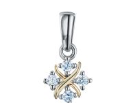 Классическая подвеска из комбинированного золота с бриллиантами э4801пд06160700