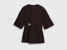 Футболка с брошью, Коричневый