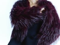Укороченная шуба из искусственного меха, Фиолетовый