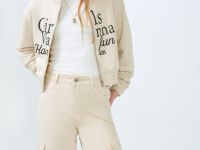 Толстовка с принтом для девочек, Бежевый