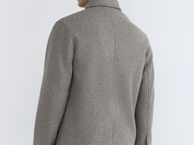 Куртка из пальтовой ткани с накладными карманами, Бежевый