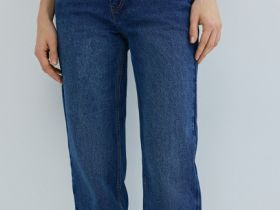 Прямые джинсы из плотного денима, Синий