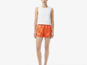 Женский хлопковый топ Lacoste из смеси льна