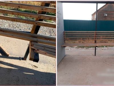 Скамейку на остановке в Якутске восстановили благодаря неравнодушному жителю