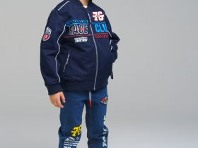 Куртка текстильная с полиуретановым покрытием для мальчиков (бомбер)