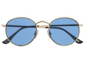 Очки солнцезащитные ZIPPO, унисекс, золотистые, оправа из меди, голубые линзы
