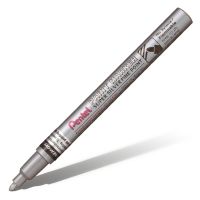 Маркер перманентный Pentel "Paint" 2,9 мм, с круглым наконечником, алюминиевый корпус, серебро