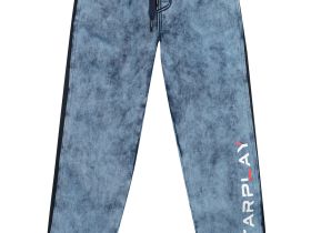 Брюки текстильные джинсовые утепленные флисом для мальчиков