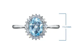 Кольцо из белого золота с топазом э4771кц04220417