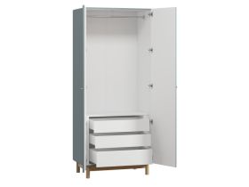 Распашной шкаф Виклу 2-90x210 Серо-зеленый