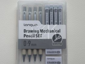 Набор 11 предметов Languo, (карандаши мех.0,9 мм, грифели, ластики)