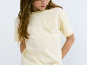 Футболка с аппликацией для девочек, Желтый