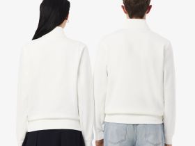 Хлопковая толстовка Lacoste унисекс с воротником-стойкой