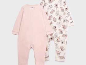 Комбинезон детский трикотажный для девочек, 2 шт в комплекте