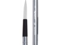 Кисть из белоснежной синтетики №7 круглая Roubloff ручка складная хромированная, покрытие обоймы sof