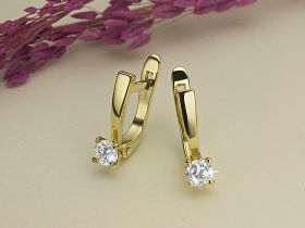 Серьги из желтого золота с бриллиантами э0301сг01160300