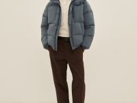 Пуховик с воротником-стойкой