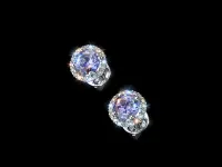 Пусеты из белого золота с танзанитами э4760пс08210451