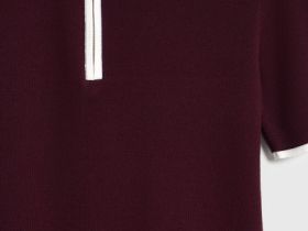 Джемпер с воротником поло на молнии, Фиолетовый