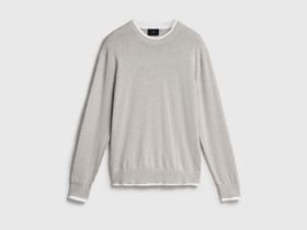 Джемпер с имитацией футболки, Белый