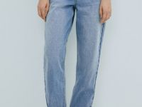 Джинсы Mom fit с высокой посадкой, Голубой