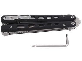 Складной нож Boker Plus Balisong 06EX002, Satin Finish 440C Steel, рукоять стеклотекстолит G-10, чёрный