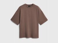 Футболка оверсайз с разрезами, Коричневый