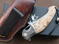Складной нож Steelclaw Запад-02, сталь VG10/дамаск, рукоять кап клёна