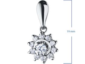 Классическая подвеска из белого золота с бриллиантами э4001пд07153800