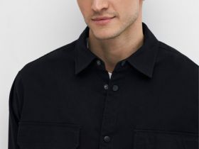 Рубашка-куртка из твила, Черный