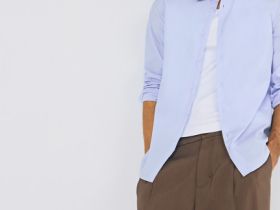 Рубашка из плотной ткани, Голубой