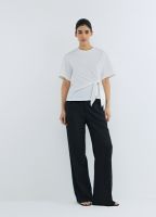 Прямые брюки из лиоцелла и льна, Черный