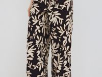 Широкие брюки изо льна, Коричневый