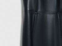 Платье-бюстье макси из искусственной кожи, Черный