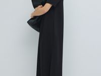 Платье с воротником-поло, Черный