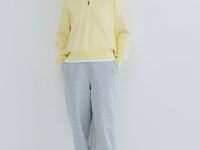 Джемпер с воротником поло на молнии, Желтый