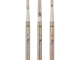 Набор кистей синтетика Pinax "WHITE TAKLON" складные 3 шт, ассорти, пенал д/кистей