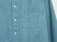 Рубашка изо льна и хлопка с карманом, Зеленый