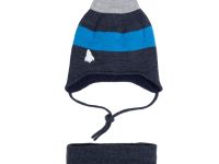 Комплект вязаный для мальчика: шапка, снуд