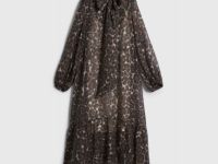 Платье из лиоцелла с бантом, Бежевый